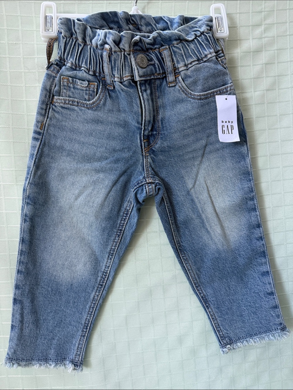 New GAP Baby Light Blue Denim Jeans with Elastic Ruffle Waist